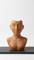Vase sculpture accent en terre cuite