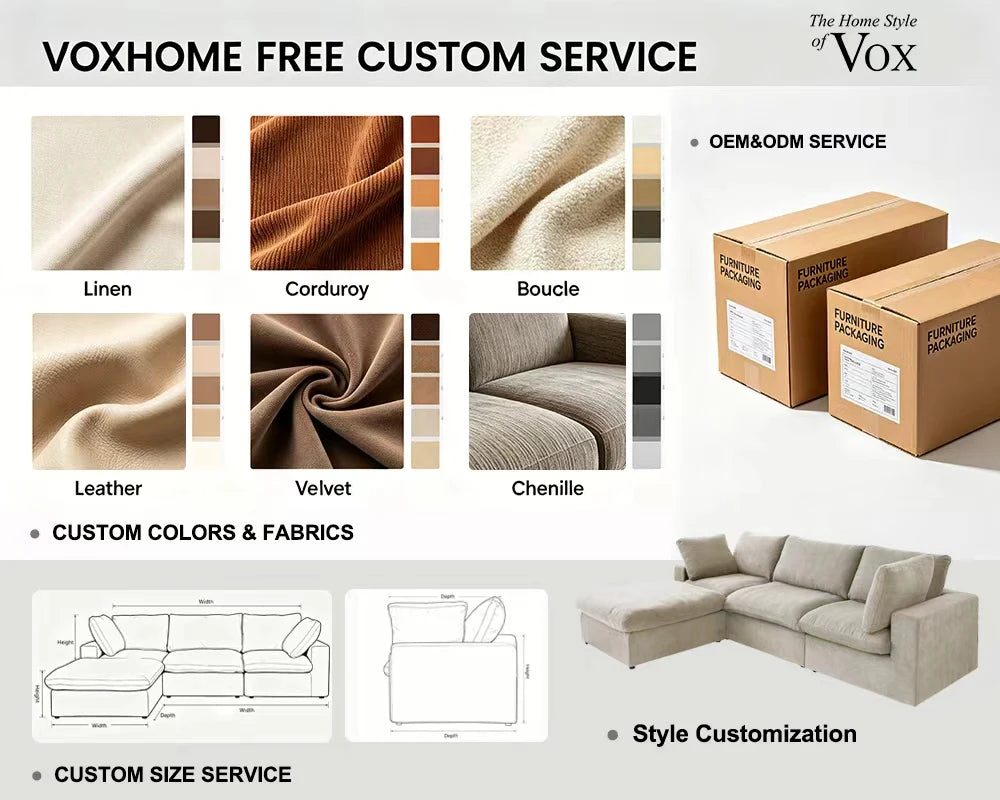Luxury Minimalist Modular Sectional Sofa, Boucle Fabric