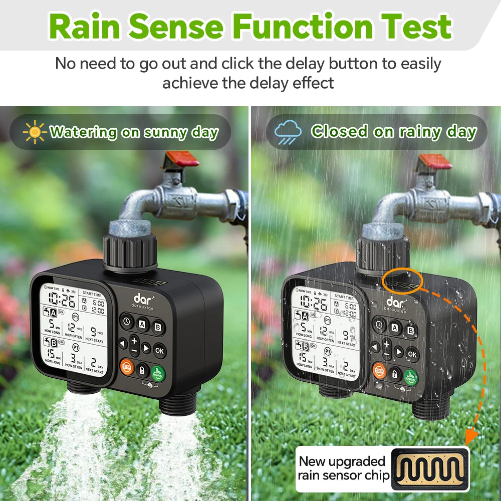 Programmable Digital Garden Water Timer, 2-Outlet