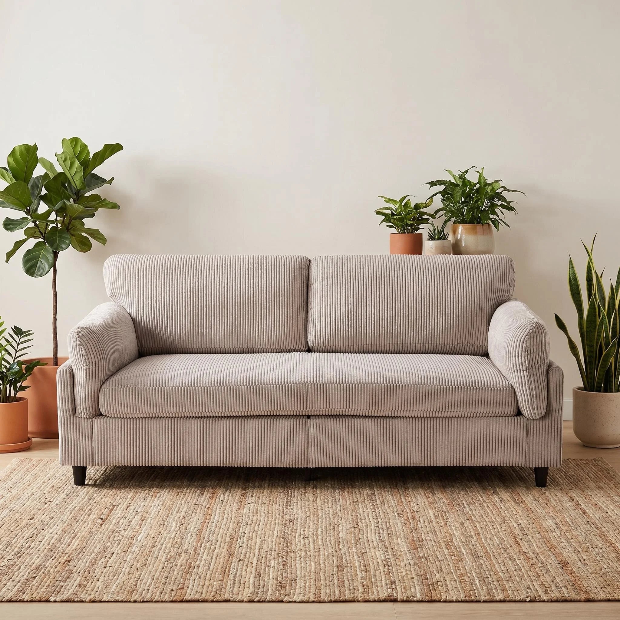 Corduroy 2-Seater Loveseat Sofa, 82.6", Living Room & Bedroom