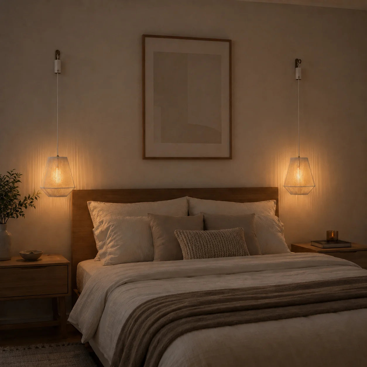 Battery-Operated Boho Pendant Lamp with Remote & Timer