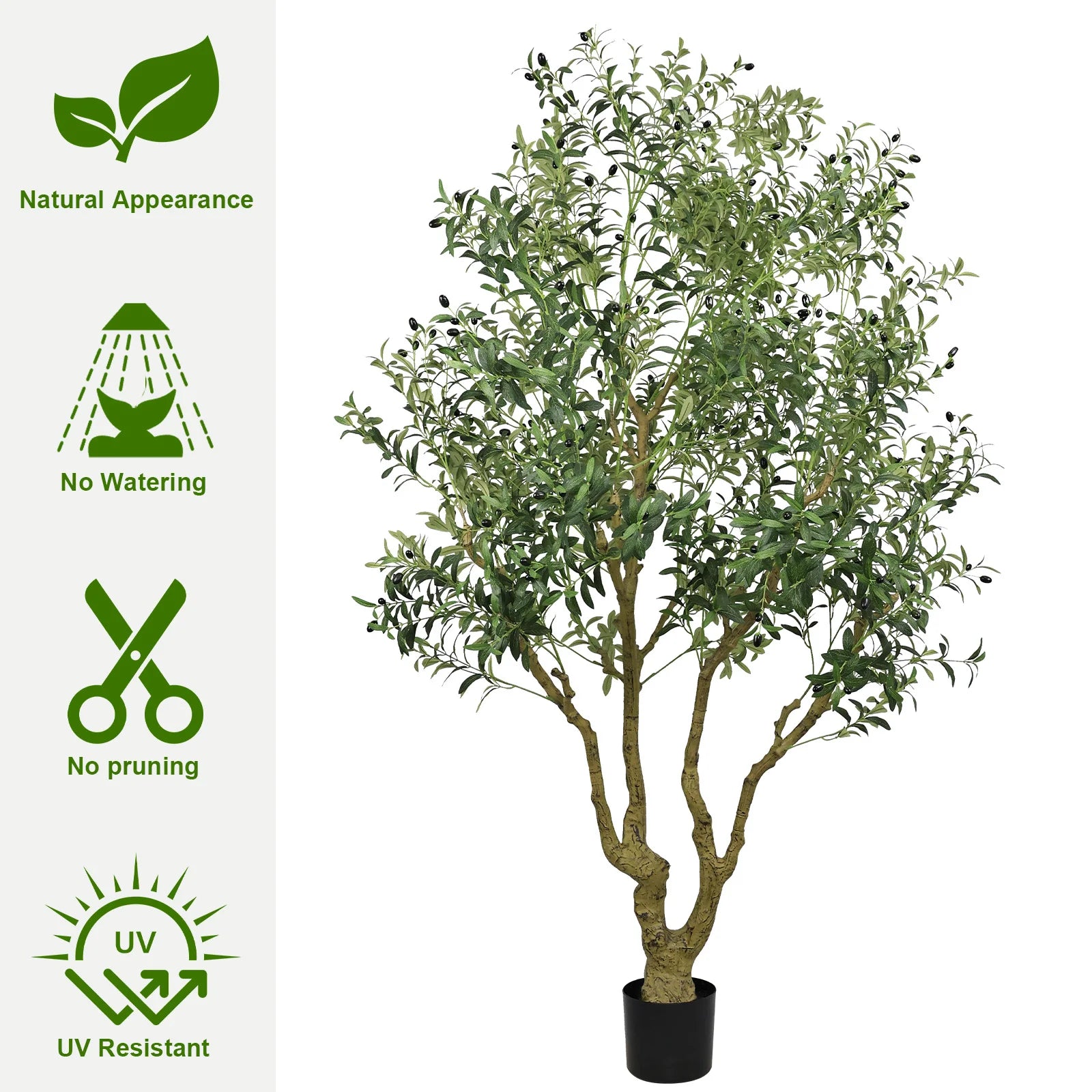 8FT Artificial Olive Tree, Faux Potted Plant