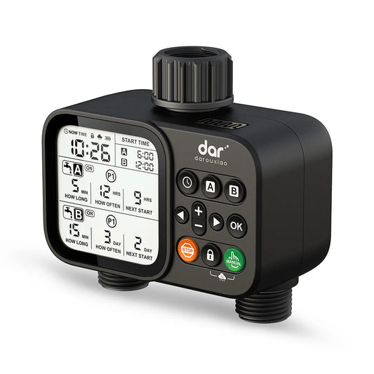 Programmable Digital Garden Water Timer, 2-Outlet