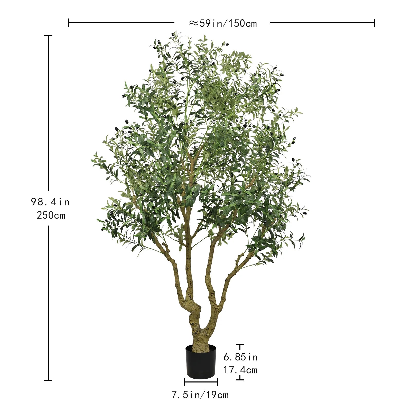 8FT Artificial Olive Tree, Faux Potted Plant