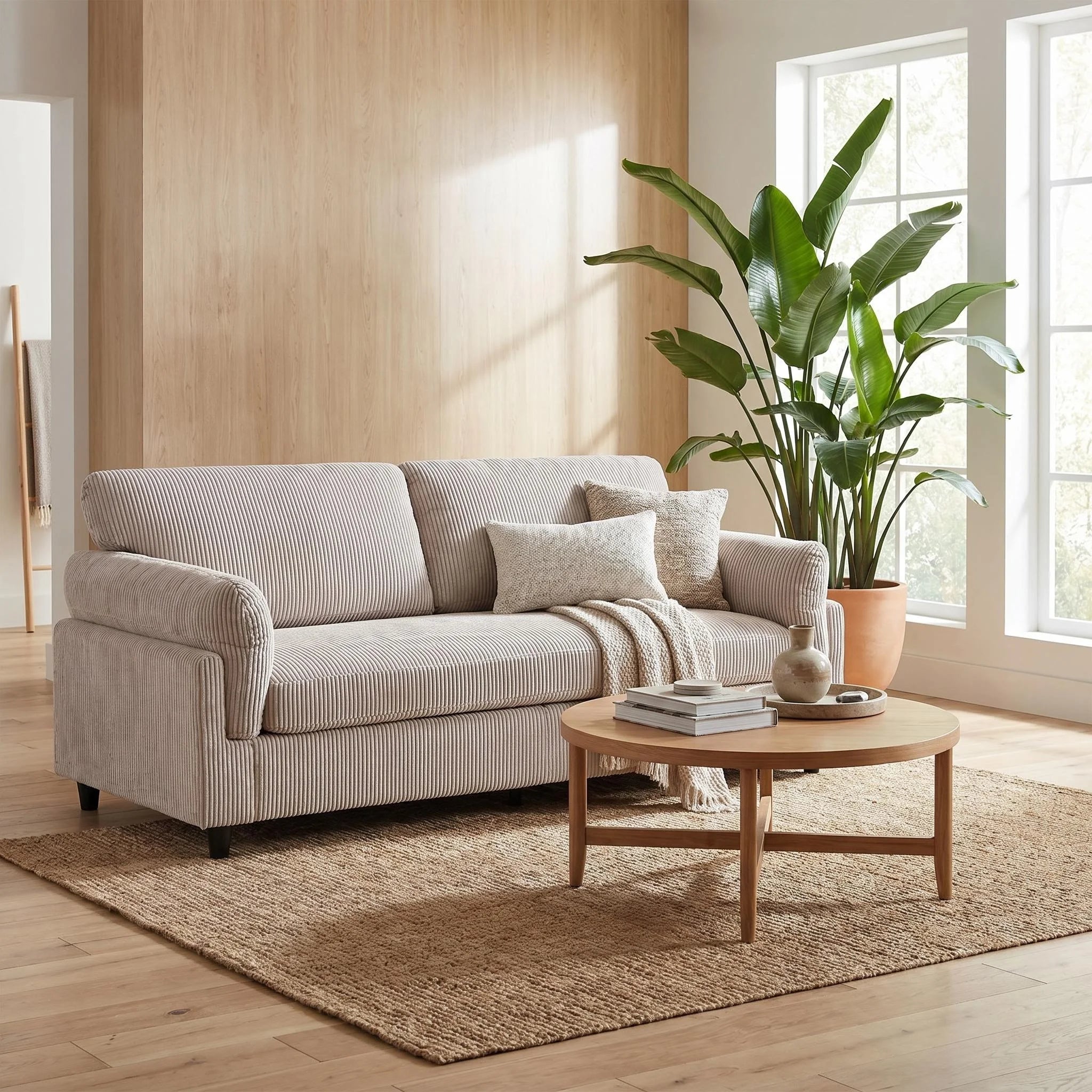 Corduroy 2-Seater Loveseat Sofa, 82.6", Living Room & Bedroom