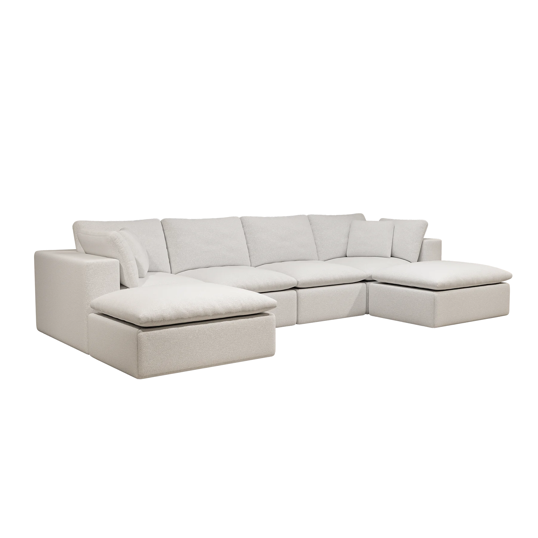 Black Corduroy U-shaped Modular Sectional Couch Compressed Sofa