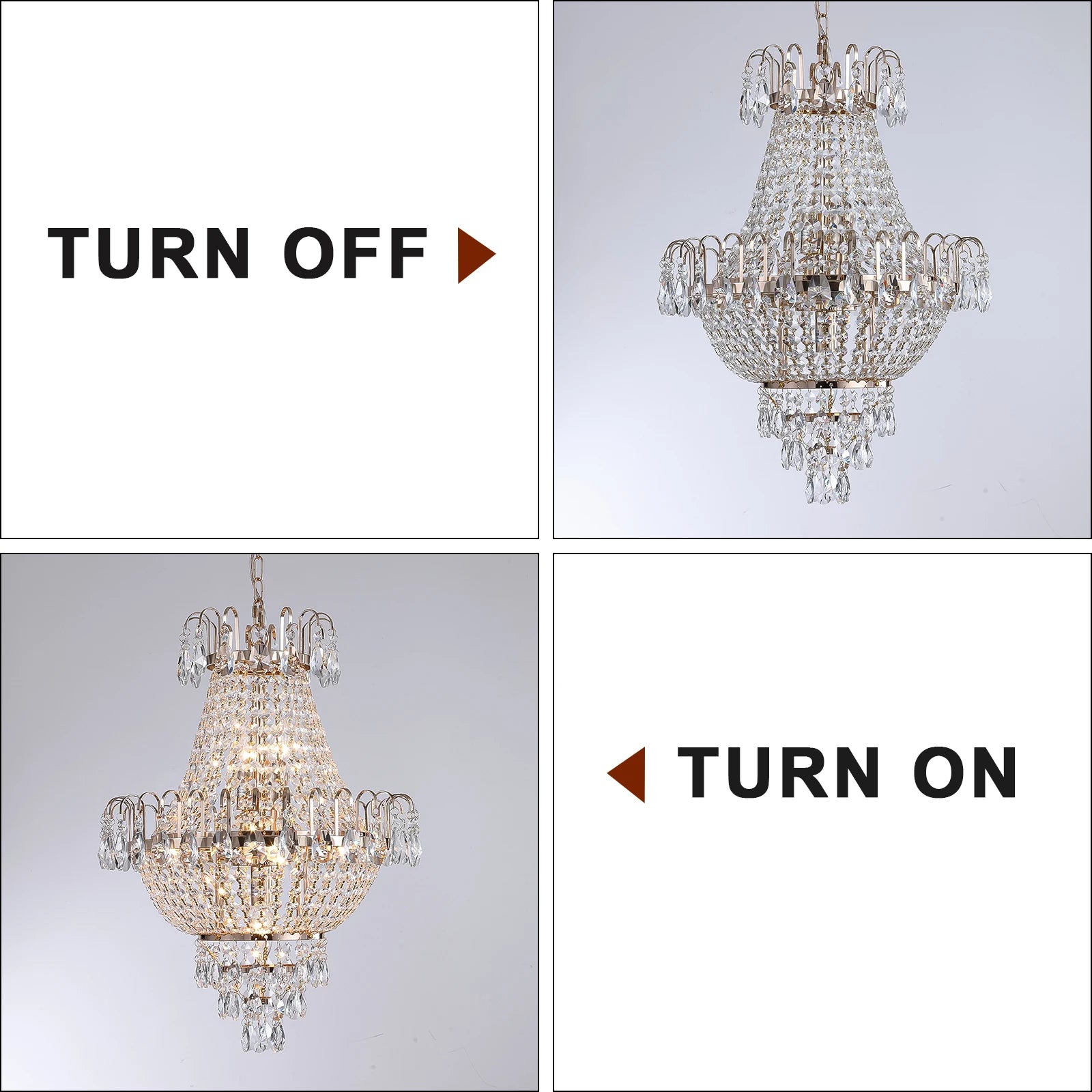 Golden 7-Light Crystal Chandelier, European Retro Style